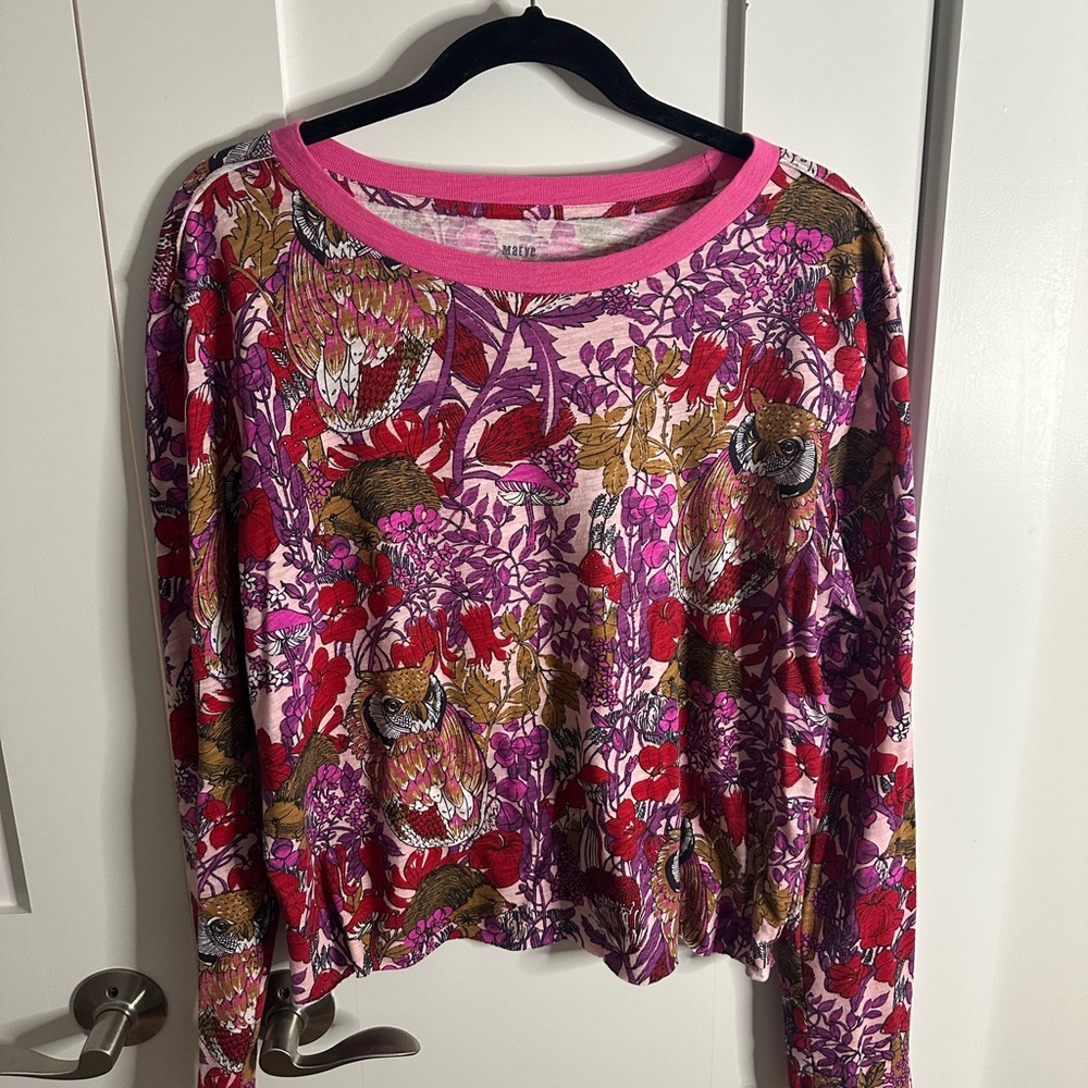 Anthro Maeve - Colorful Floral Women's Top - medium